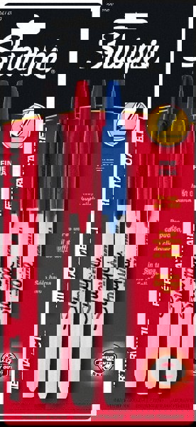 Retractable Permanent Marker, Fine Bullet Tip, Assorted Colors, 3/Set